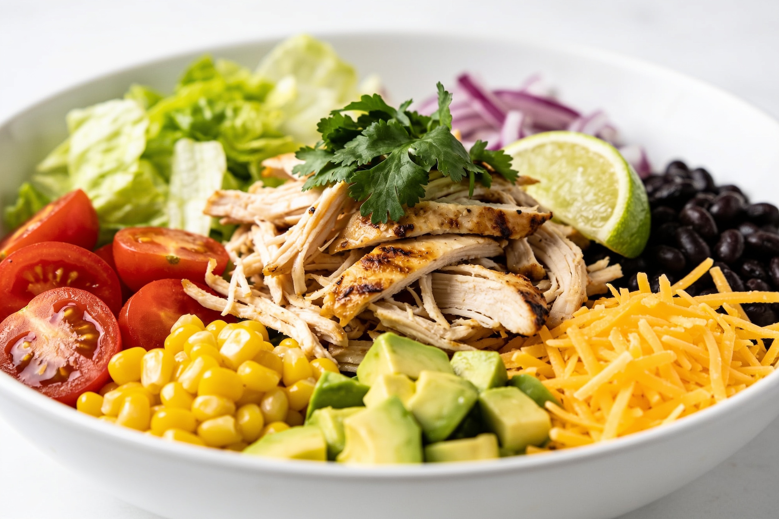 High Protein Rotisserie Chicken Taco Salad