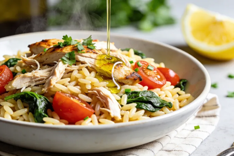 High Protein Rotisserie Chicken Orzo