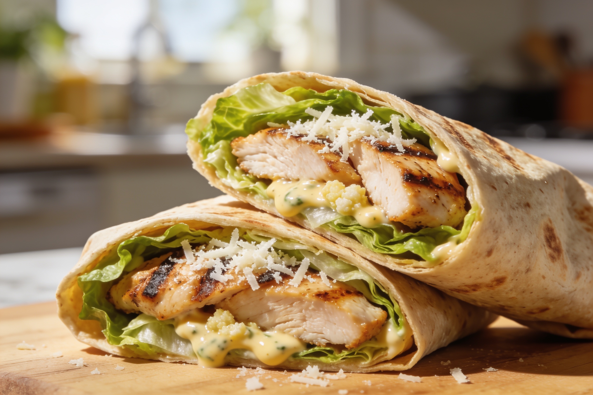 High Protein Grilled Chicken Caesar Wrap