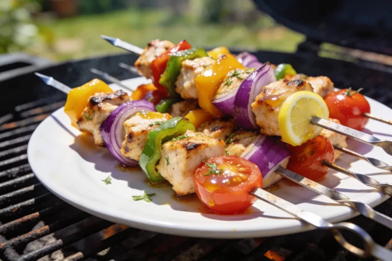 High Protein Grilled Chicken Kabobs