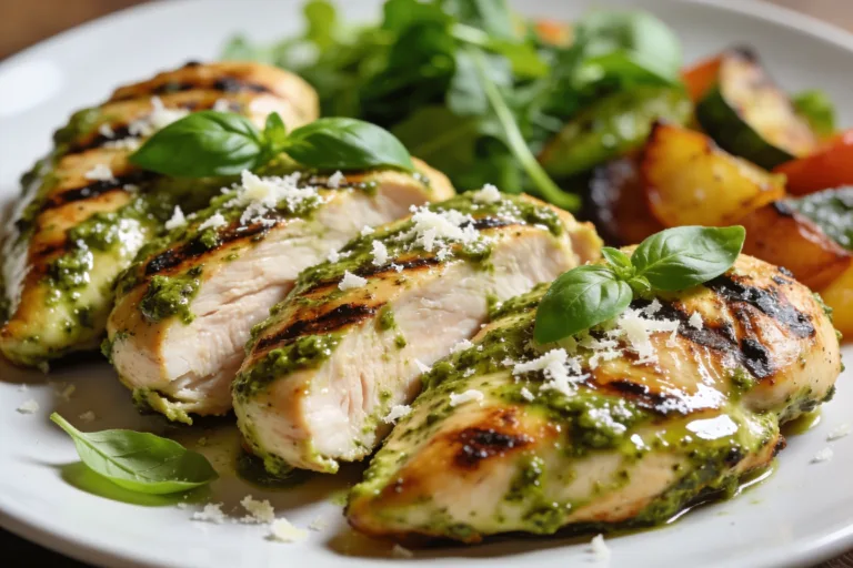High Protein Pesto Grilled Chicken