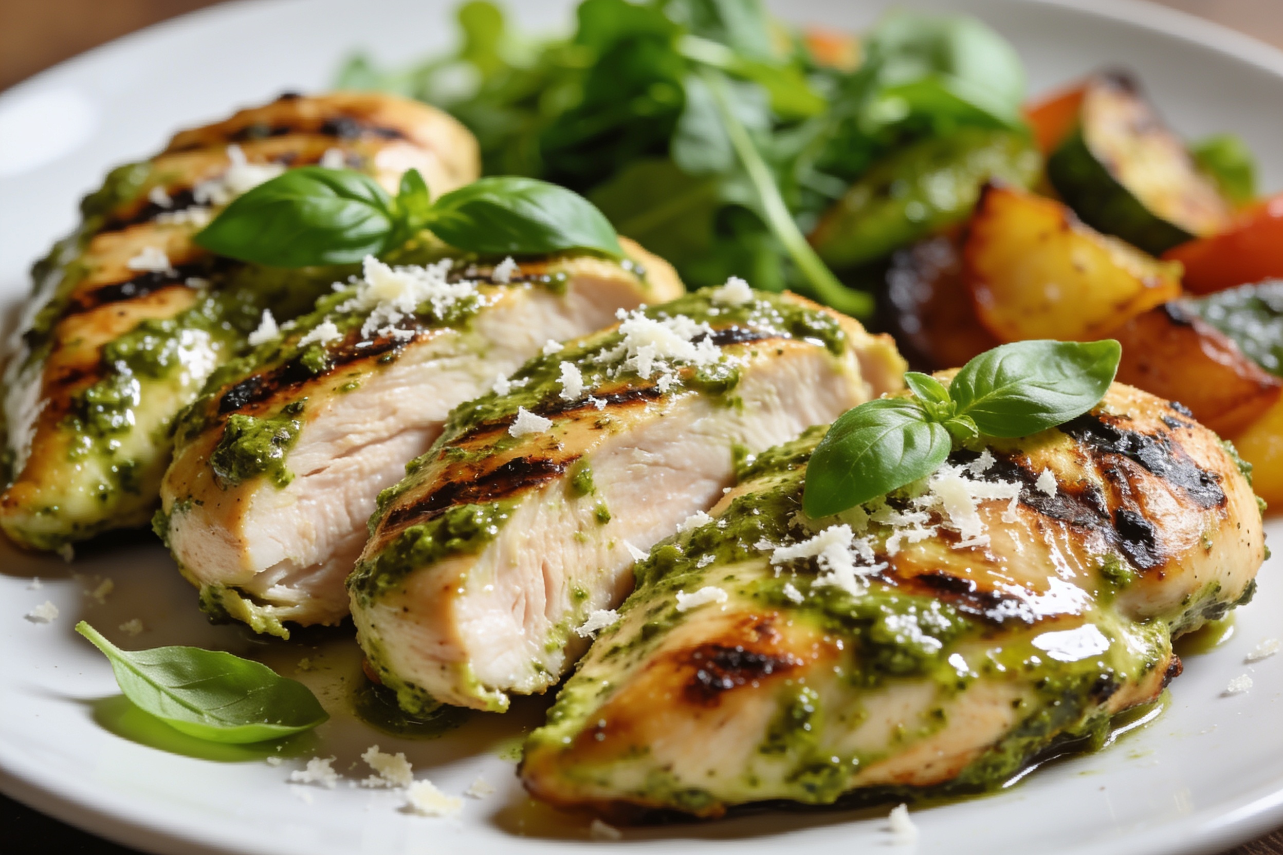 High Protein Pesto Grilled Chicken