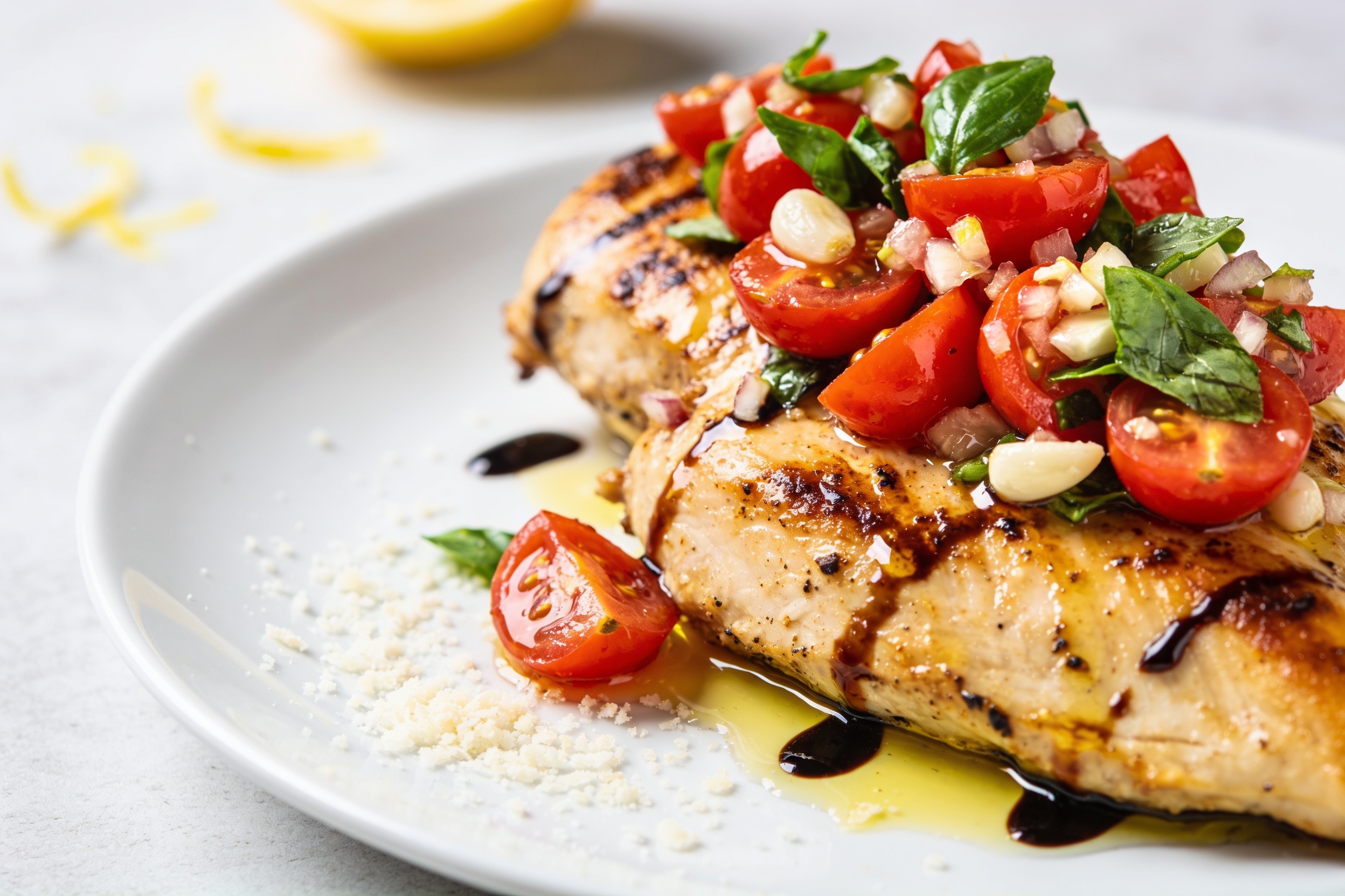 High Protein Bruschetta Grilled Chicken
